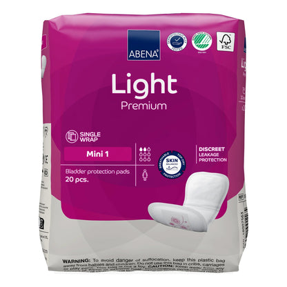 Light Premium Mini Incontinence Pads 1 Abena 20 pcs