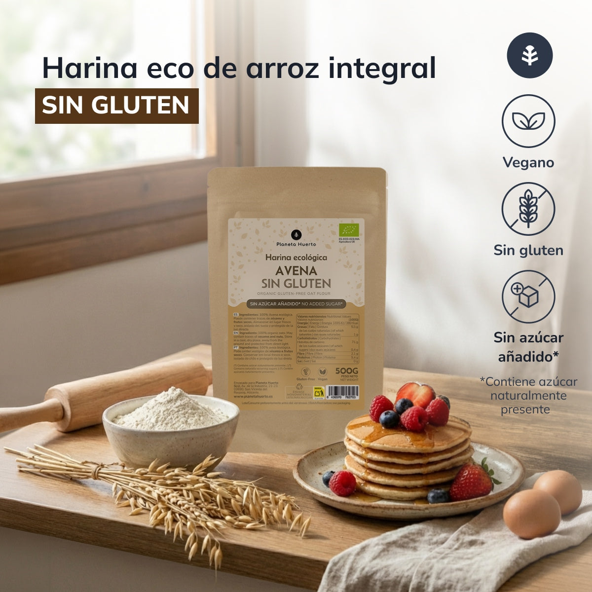 Zestaw 2x mąka owsiana bezglutenowa ECO Planeta Huerto