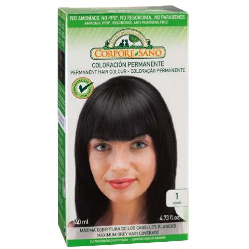 Trwała farba do włosów nr 1 czarna Corpore Sano 140 ml