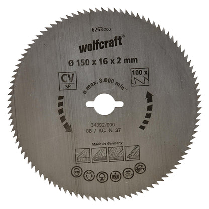 Wolfcraft thin-cut circular saw blades 160 x 16 mm 100 teeth