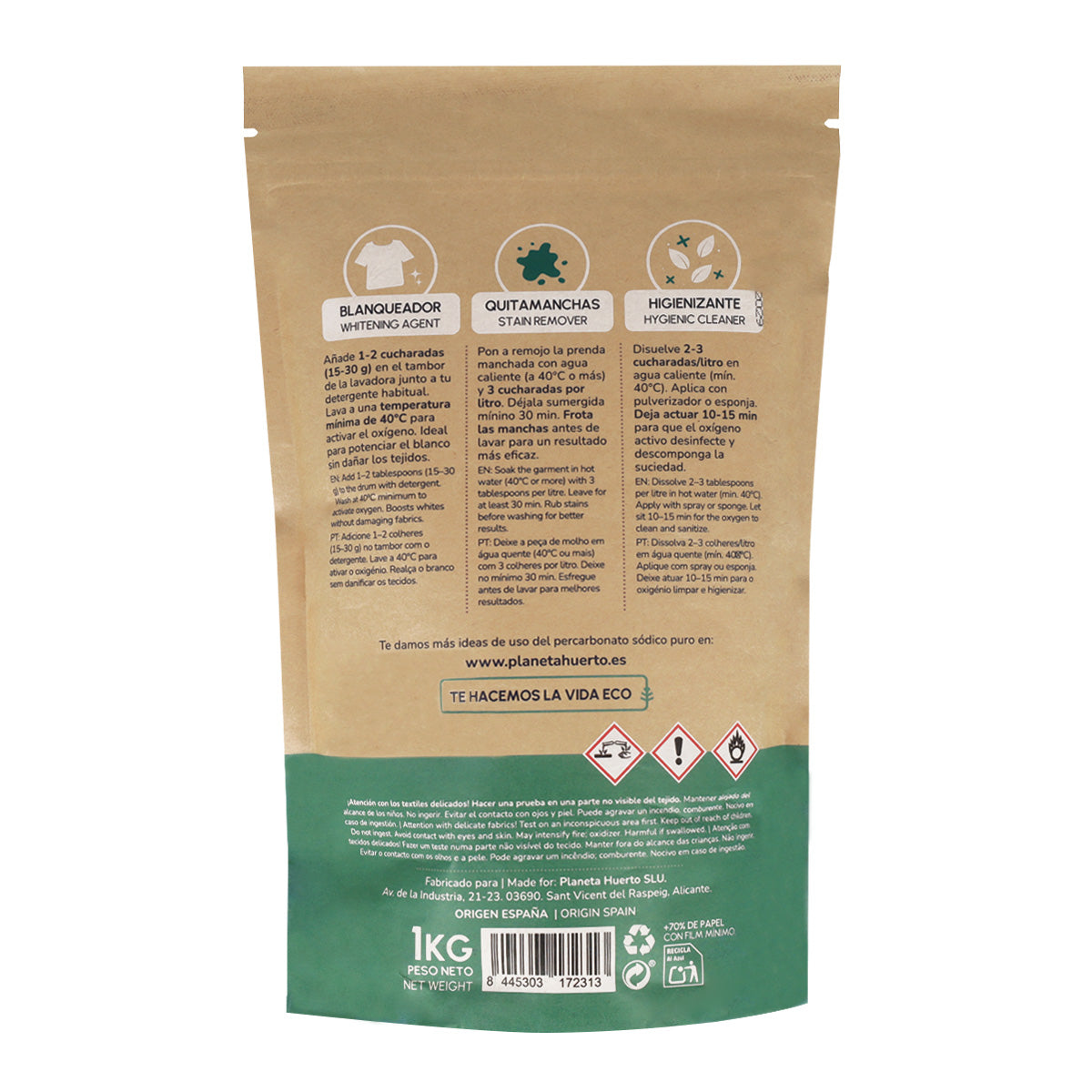 Förpackning 3xPerkarbonat Natrium Planet Garden 1 Kg