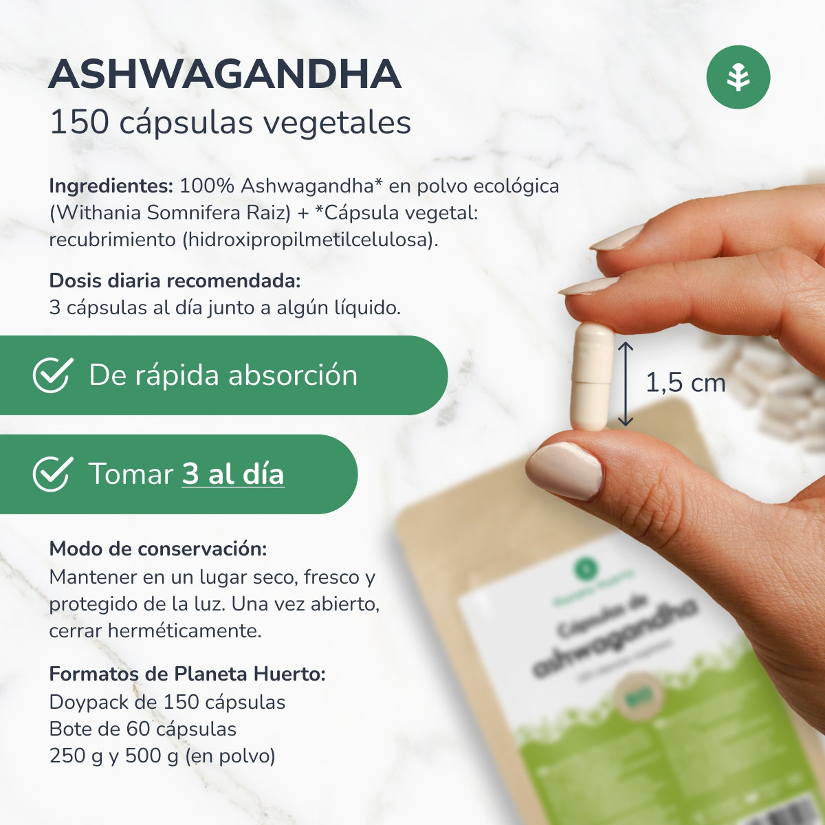 Bio Ashwagandha Planet Orchard 150 Kapseln
