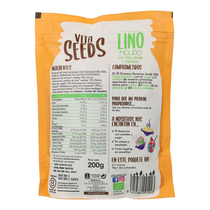Semillas de Lino, Chía, Manzana y Canela Vitaseeds Bio El Granero, 200 g