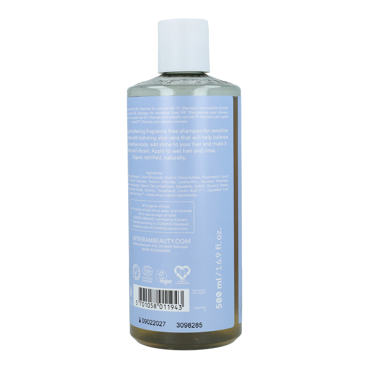 Urtekram Fragrance-Free Shampoo 500 ml