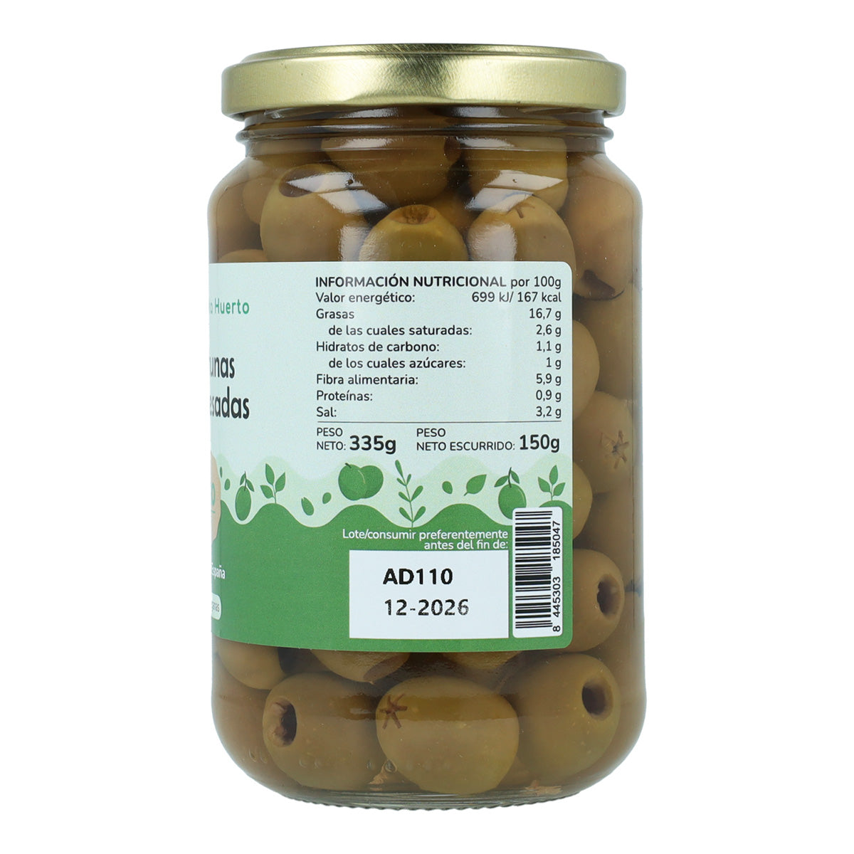 Pakket 12x Ontpitte olijven Eco Planeta Huerto 335 g