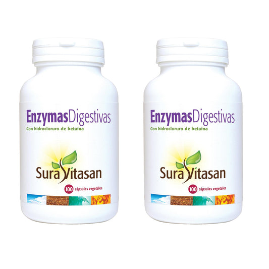 Opakowanie 2x enzymy trawienne Sura Vitasan, 100 kapsułek