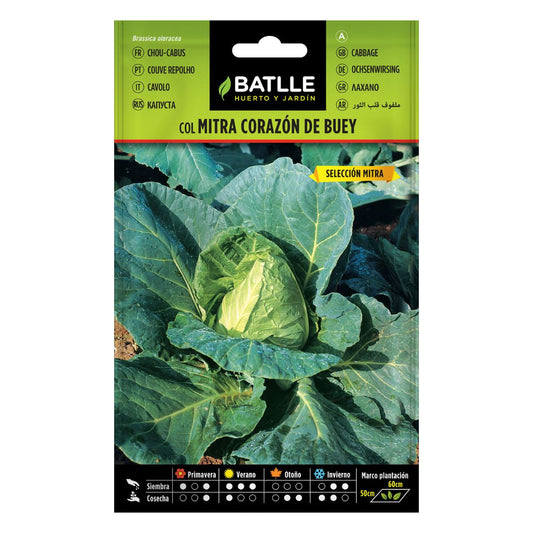 Semillas de Col repollo Corazón de buey Batlle