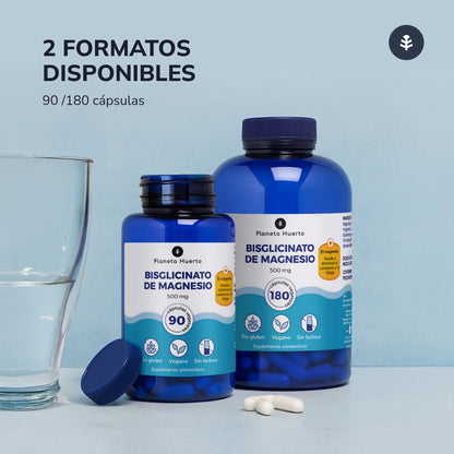 Pack 2xBisglycinate de Magnésium 500 mg Planeta Huerto 180 gélules