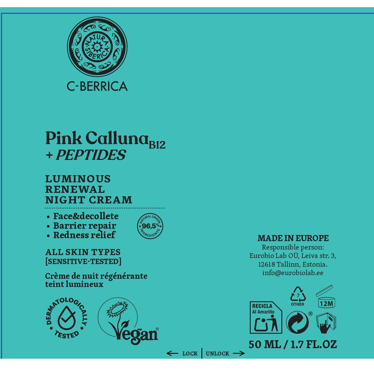 Crème de nuit régénérante et illuminatrice Natura Siberica 50 ml