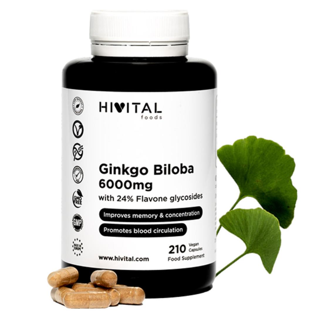 Ginkgo Biloba 6000 mg Hivital 210 veganistische capsules