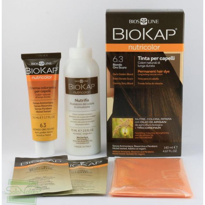Dark Golden Blonde Hair Dye 6.3 Biokap 140 ml