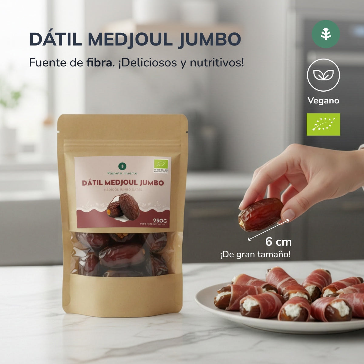 Jumbo medjoul dadels ECO Planeta Huerto 1 kg