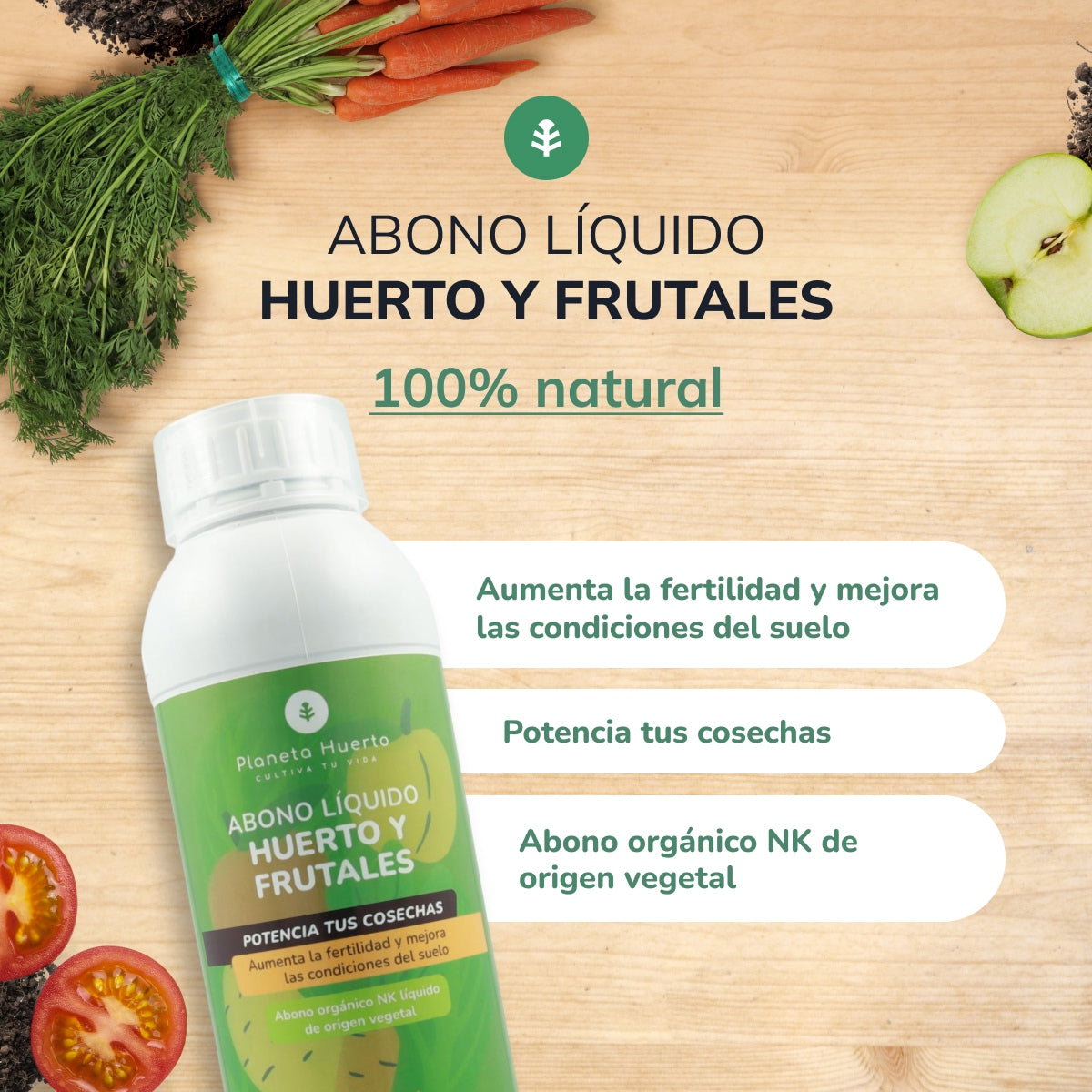 Flüssigdünger für Obstgärten und Obstbäume Planeta Huerto 1 l