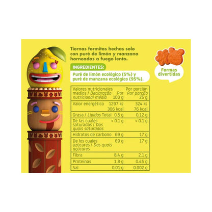 3-pack ekologiska äpple- och citronsnacks 25 g Smileat- Triboo