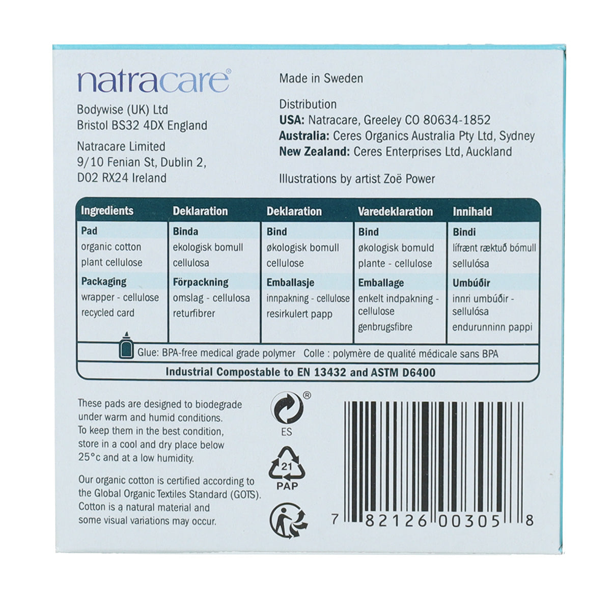 Assorbente regolare con ali bio Natracare 14 pezzi