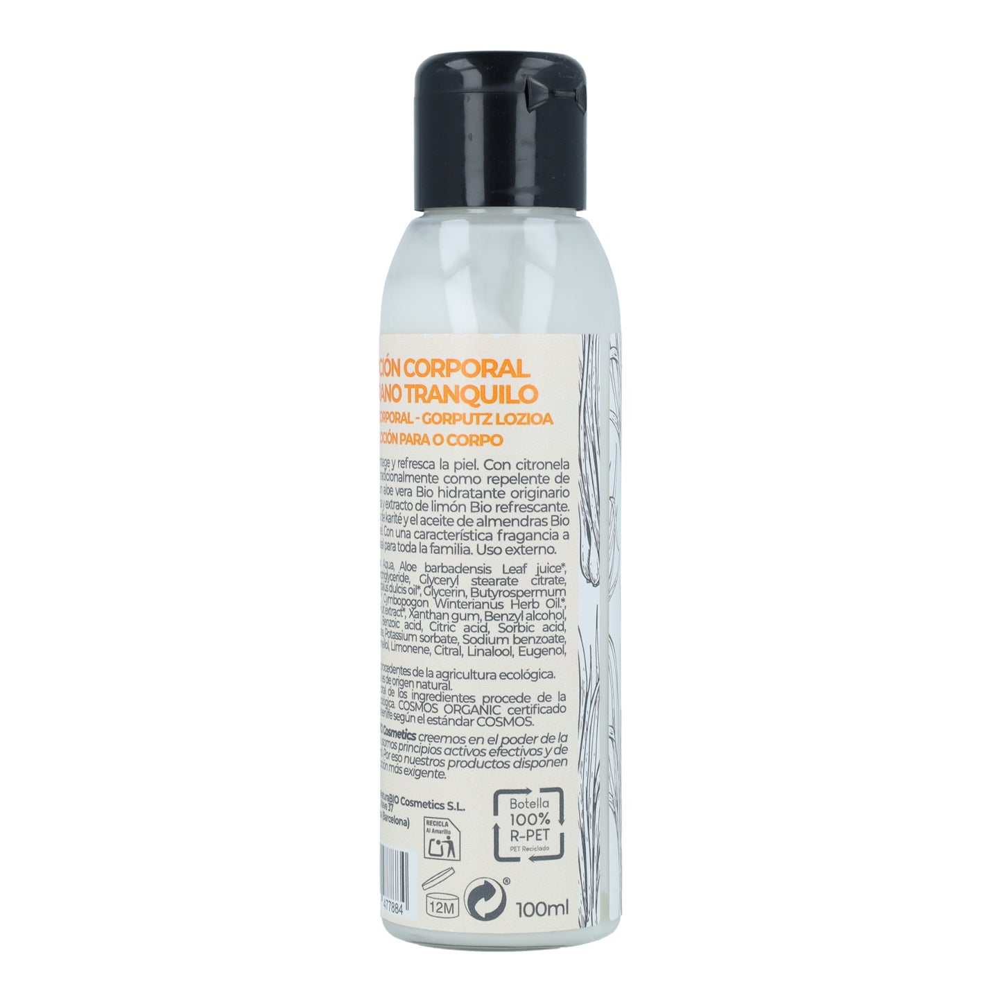 Loción Corporal Repelente con Citronela Verano Tranquilo NaturaBIO 100 ml