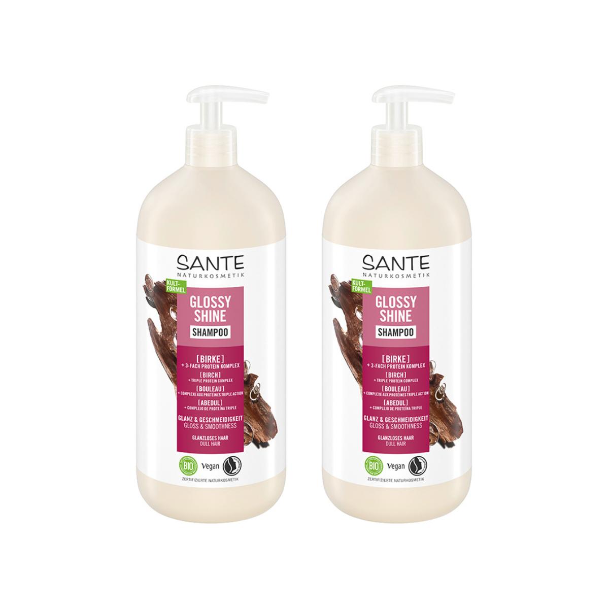 2x Sante Shampoo voor stralende glans met berken 950 ml