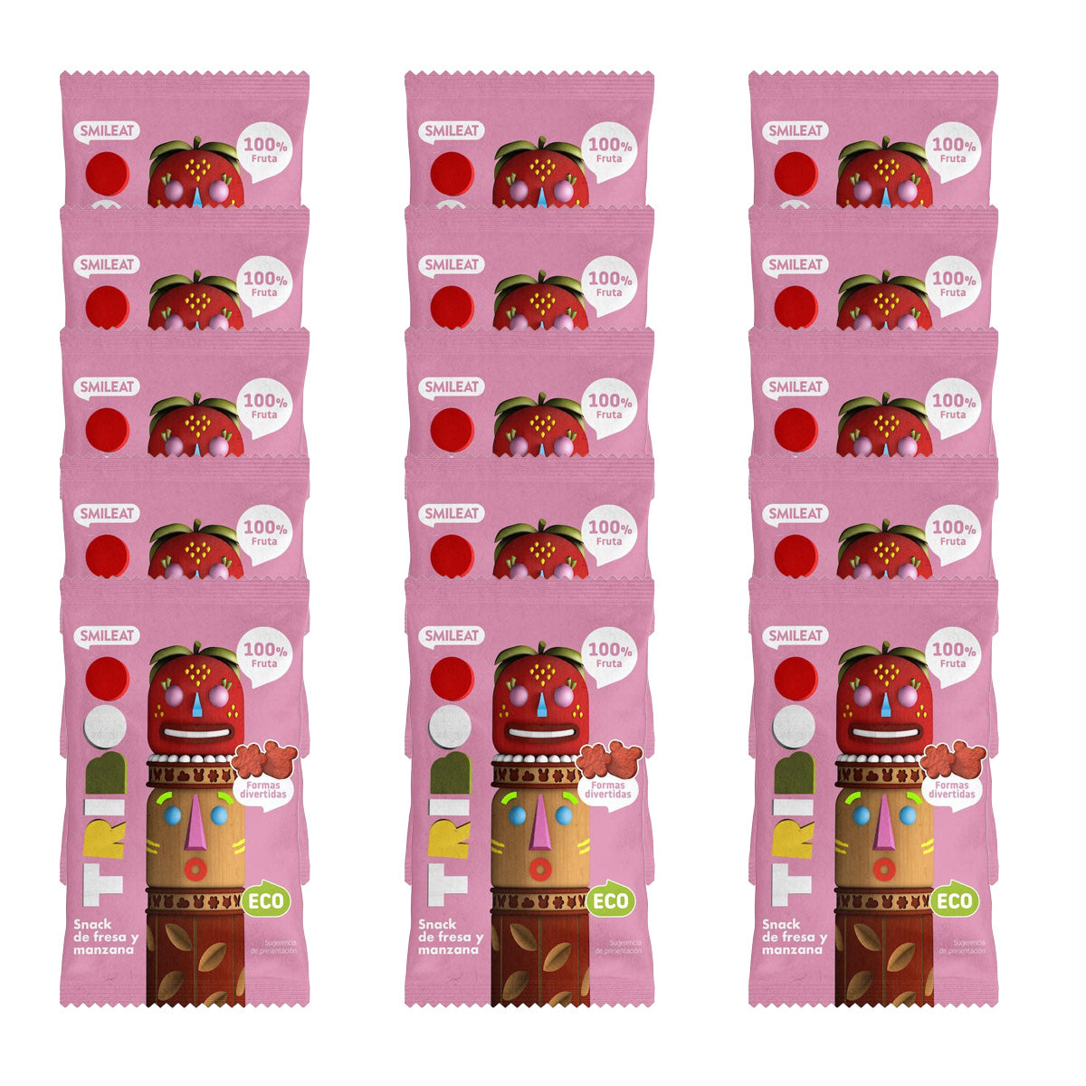 Pack 15x Snack fraise et pomme ECO 25 g, Triboo