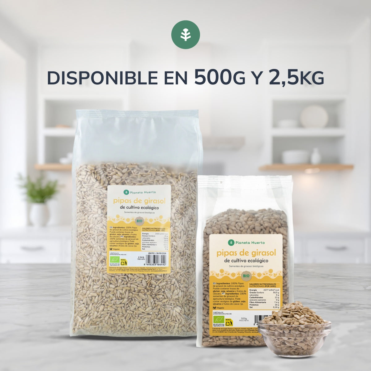 Peeled sunflower seeds ECO Planeta Huerto 500 g
