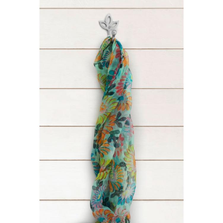 Brass tulip coat hook, satin brass