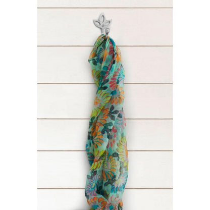 Brass tulip coat hook, satin brass