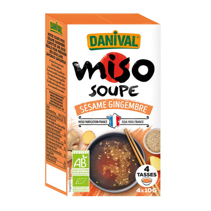 Miso-soep met sesam en gember BIO, DANIVAL, 4 x 10 g