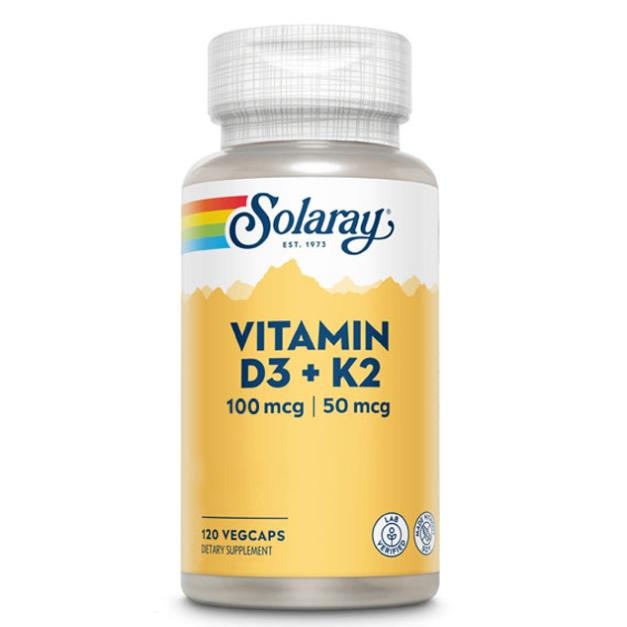 Vitamine D3 & K2 (Mk7) 120 capsules Solaray