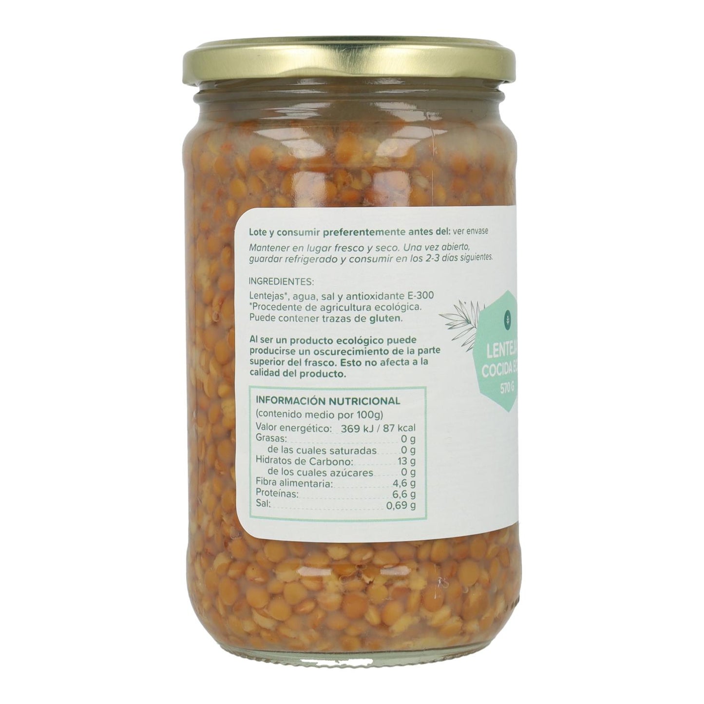 Pack 6x Lentilles cuites ECO Planeta Huerto 570 g
