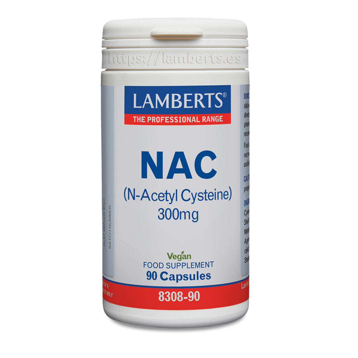 NAC (N-Acetyl Cysteine) Lamberts 300 mg, 90 capsules