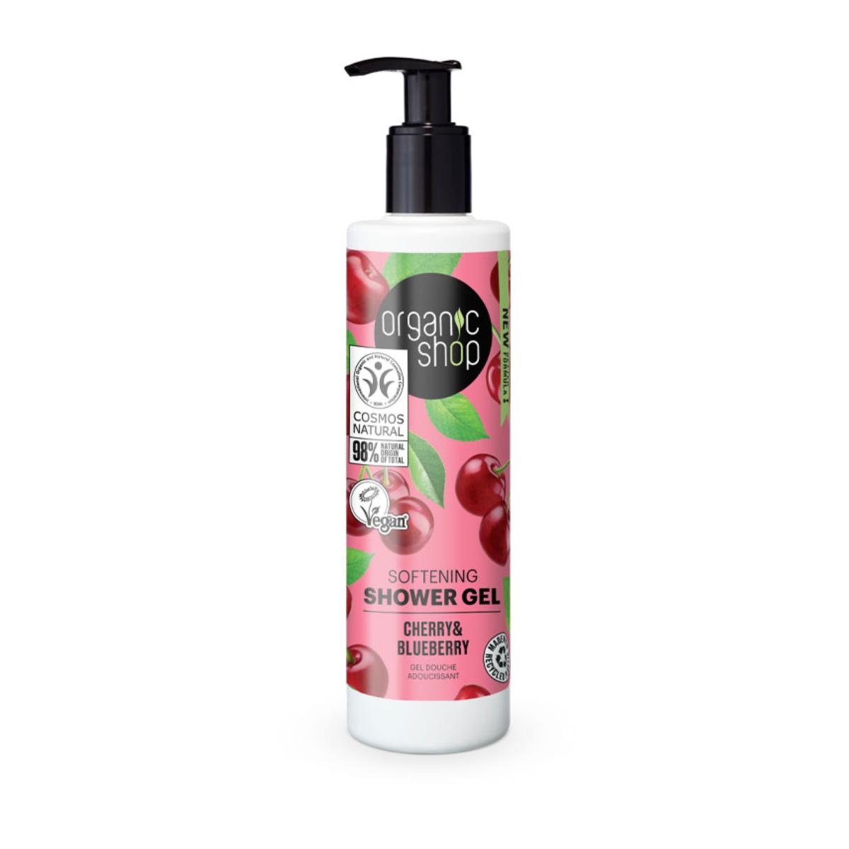 Cherry and blueberry softening shower gel, Organic Shop 280 ml