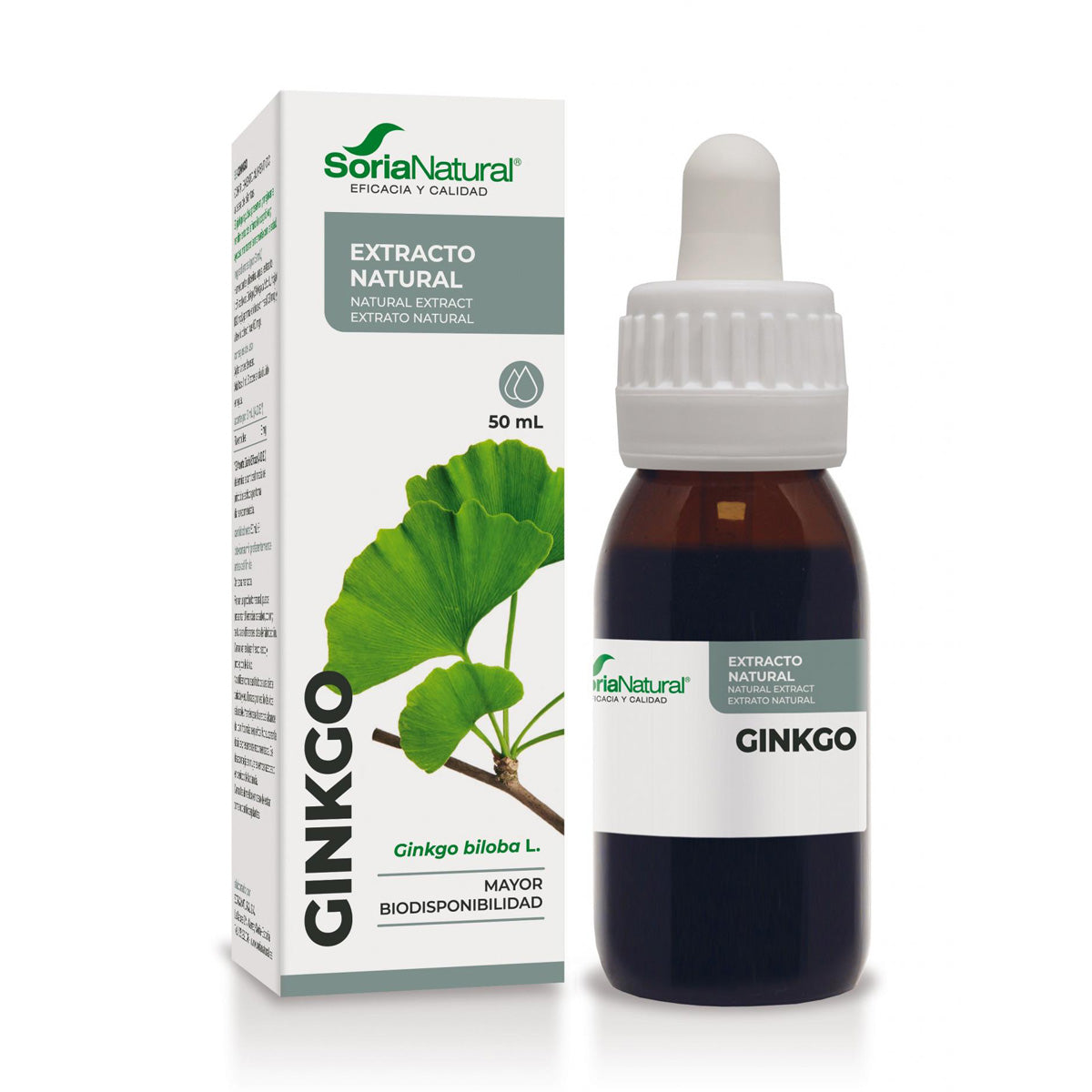 Pack of 3 Soria Natural Ginkgo Biloba Extract, 50 ml