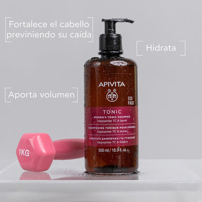 Versterkende shampoo voor vrouwen tegen haaruitval - ECOPACK APIVITA, 500 ml