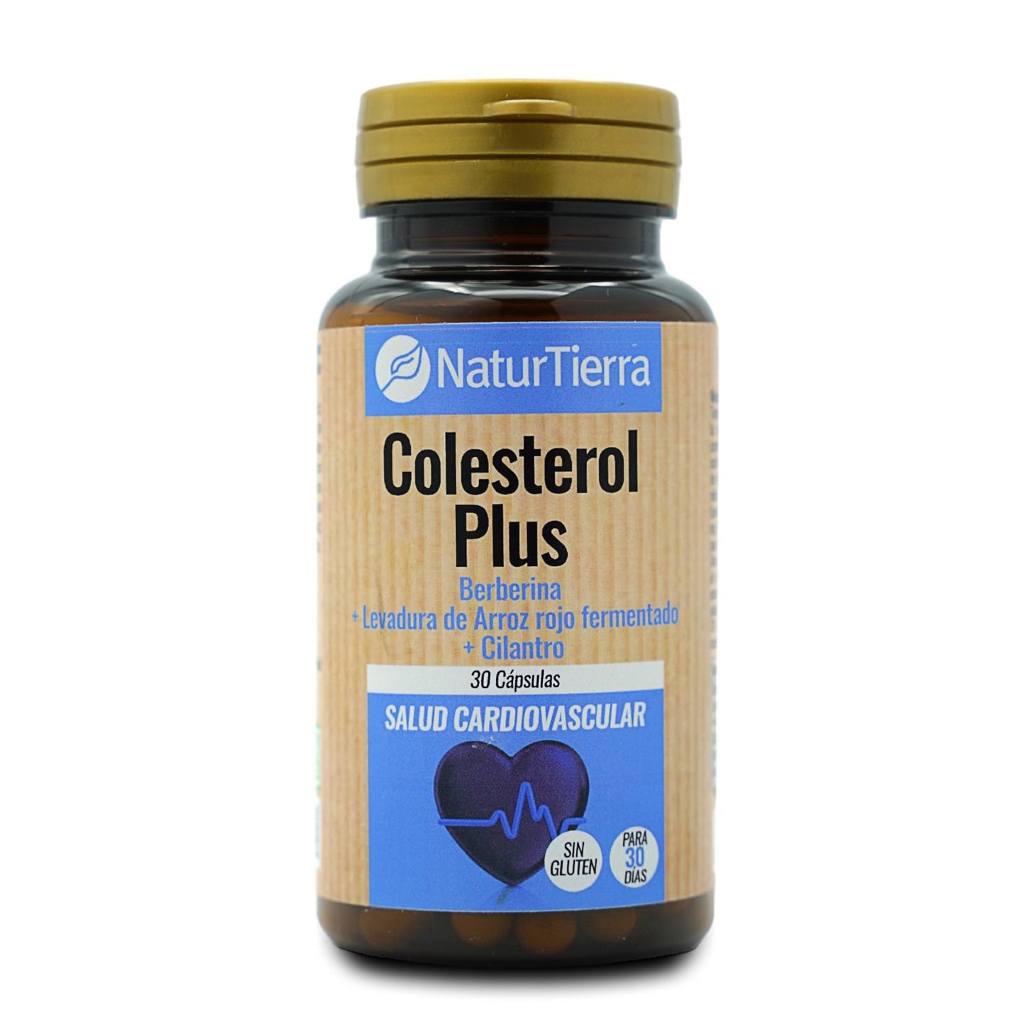 Colesterol plus berberina + levadura de arroz rojo fermentado + cilantro, 30 cáp. NaturTierra