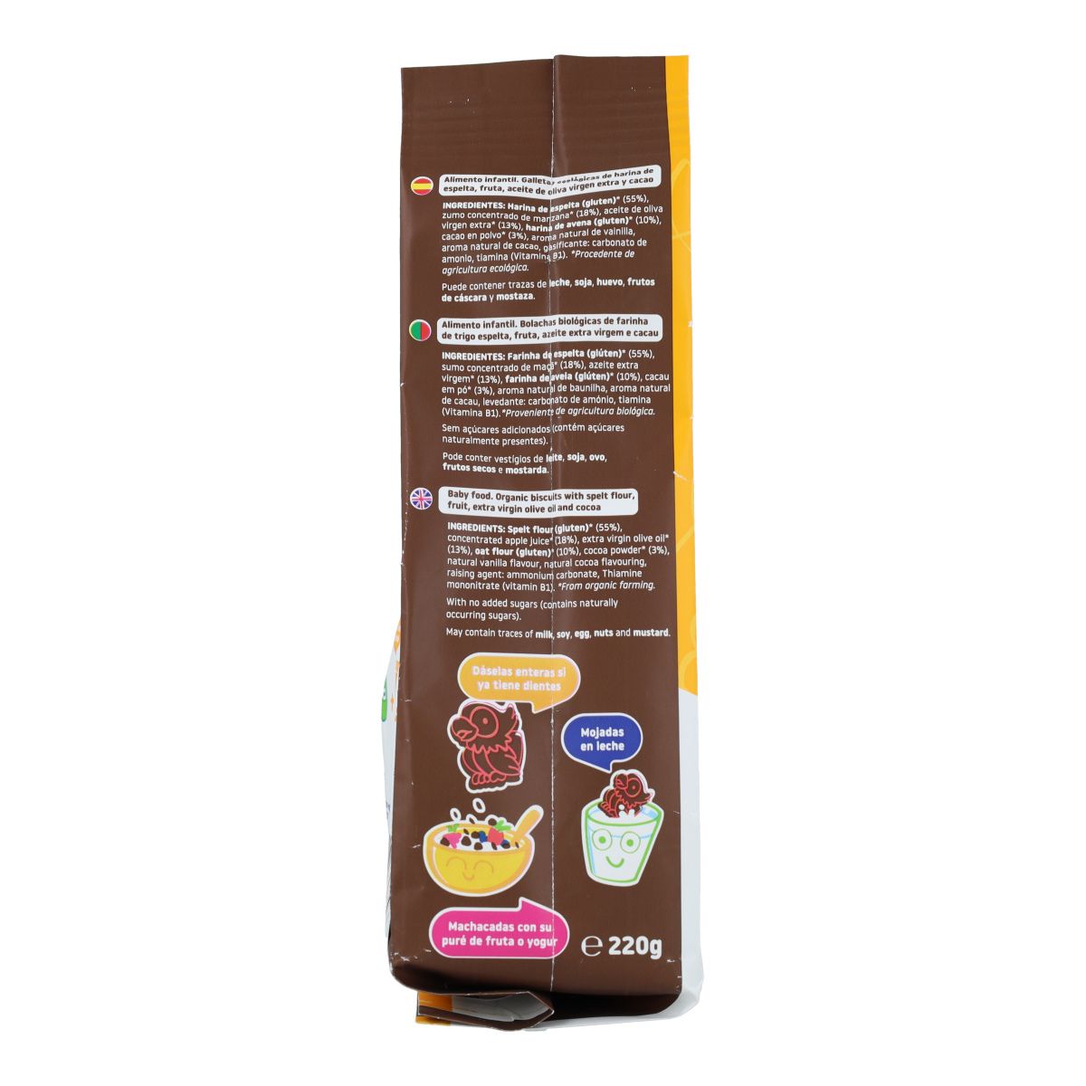 Biscuits à l'épeautre, à l'avoine et au cacao BIO 220 g Smileat