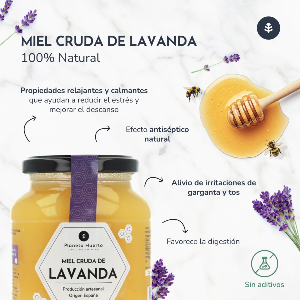 Raw Lavender Honey Planeta Huerto 1 Kg