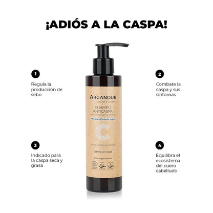 Shampoo antiforfora senza solfati Arganour 200 ml