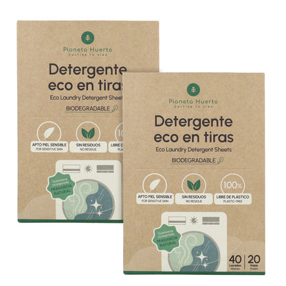 2-pack ekologiska tvätt- och sköljmedelstabs Planeta Huerto 80 tvättar