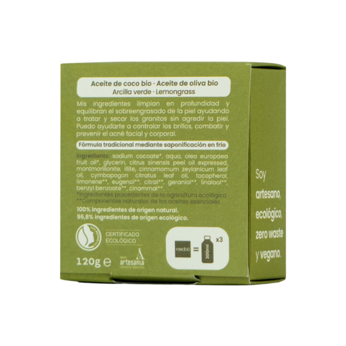 Savon écologique spécial acné et peau grasse 120 g Essabó