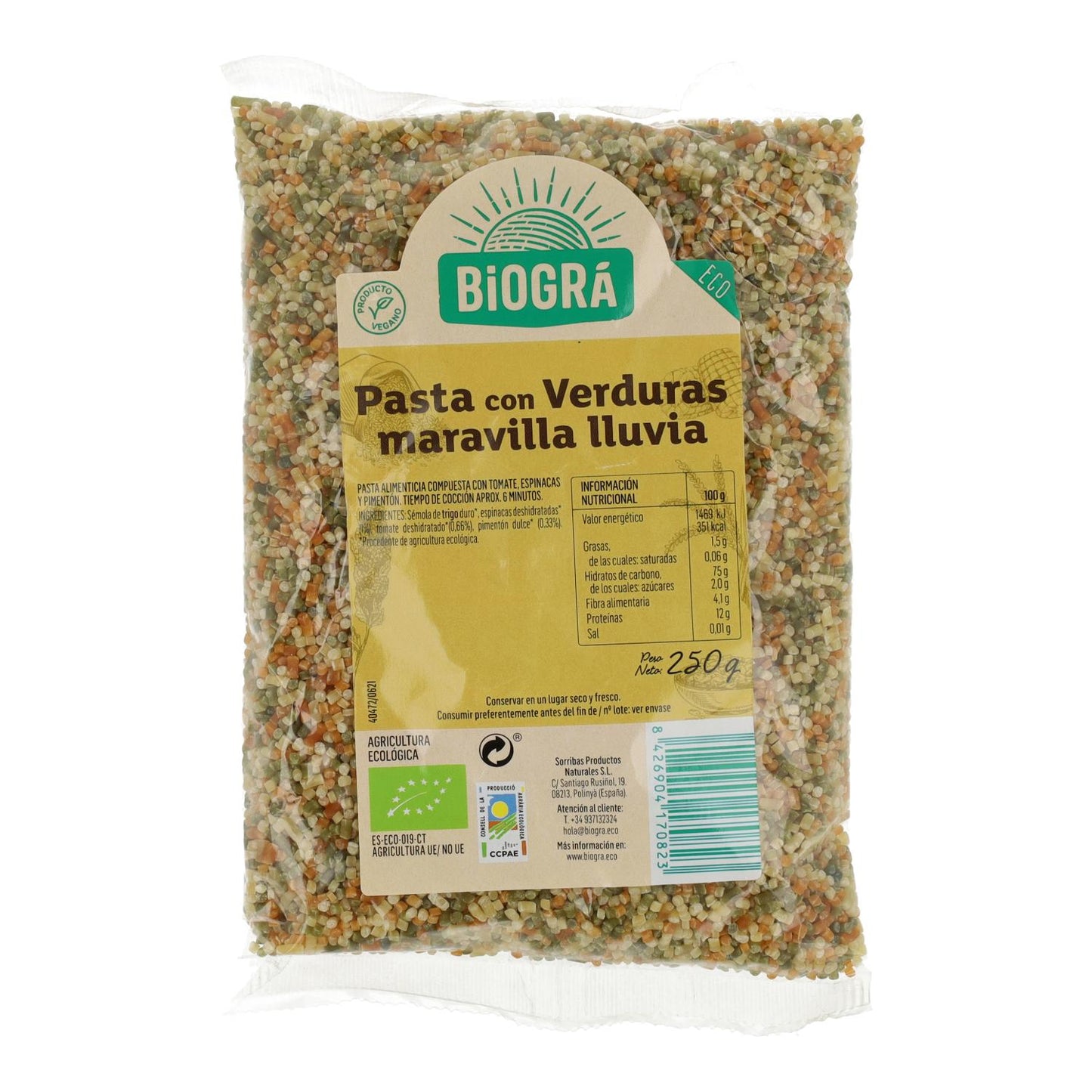 Biogrà Organic Rain Wonder with Vegetables 250 g