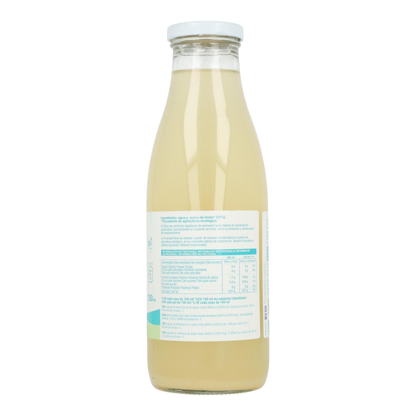 Ékolo Organic Sugar-Free Lemonade, 750 ml
