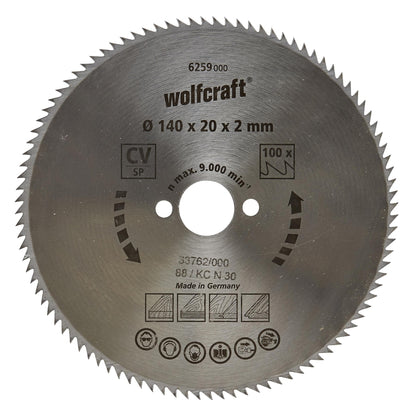 Wolfcraft thin-cut circular saw blades 160 x 16 mm 100 teeth