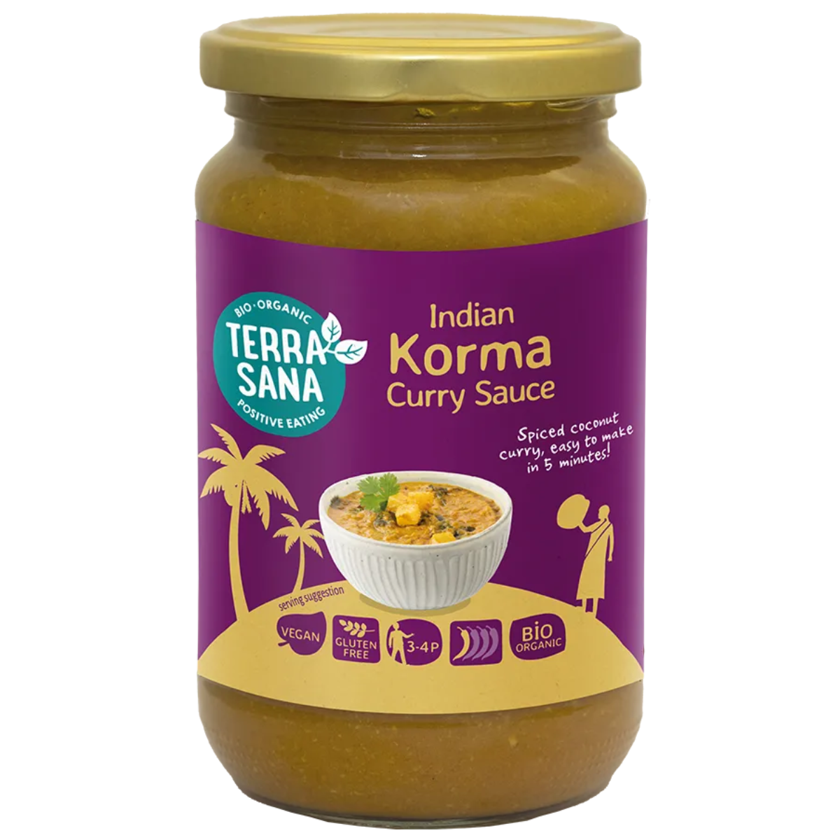 Salsa curry india korma Terrasana 350 g