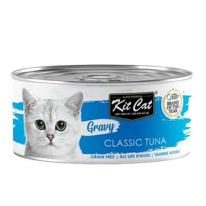 Kit Cat Lata Gravy - Tonno Classic 70 g Cibo umido per gatti in salsa