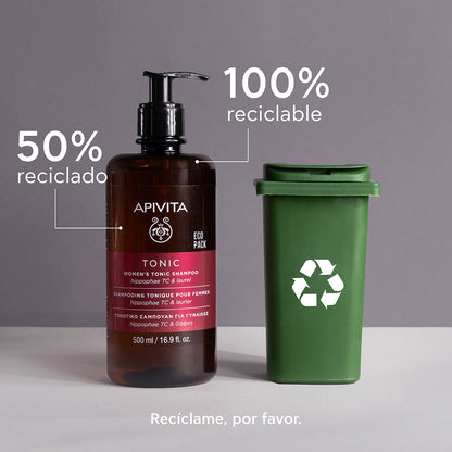Versterkende shampoo voor vrouwen tegen haaruitval - ECOPACK APIVITA, 500 ml