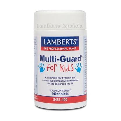 Multi-Guard para Niños. Vitaminas y Minerales Lamberts, 100 tabletas masticables