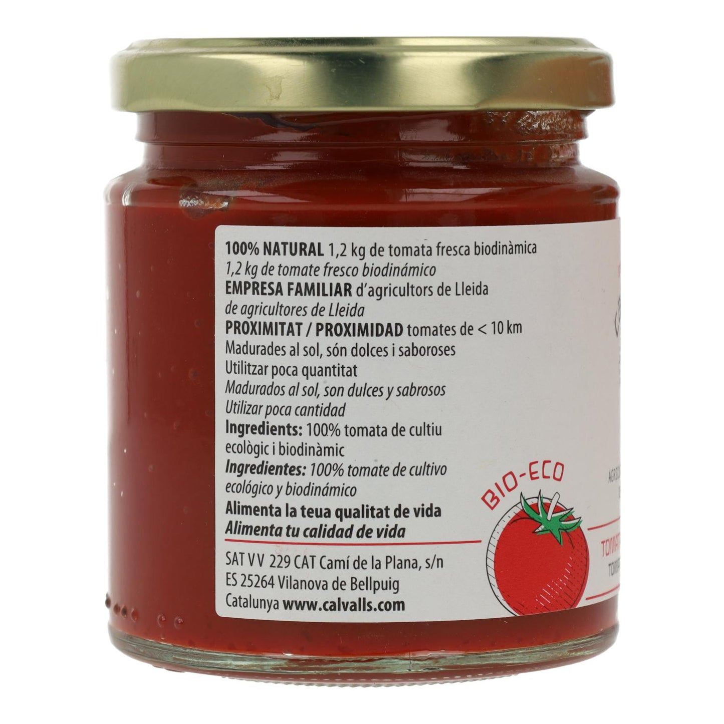 Concentré de tomates ECO Cal Valls, 250 g