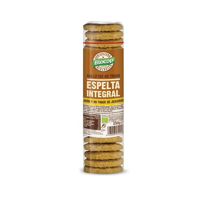 2-pack fullkornskakor med spelt, ingefära och citron Biocop 250 g