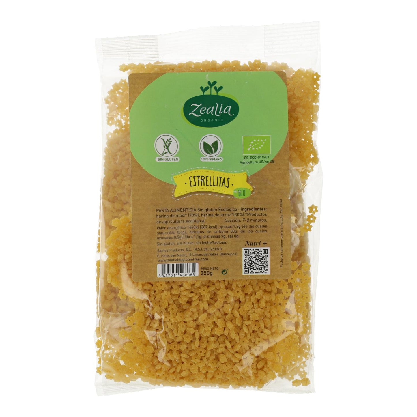 Petites étoiles de farine de maïs BIO sans gluten Zealia 250 g