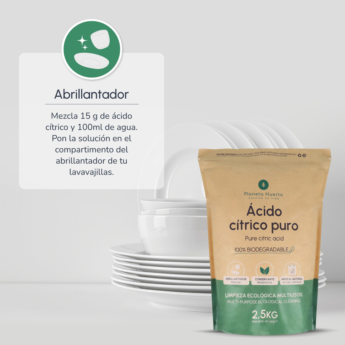 Confezione 3xAcido citrico Planeta Huerto 1 Kg