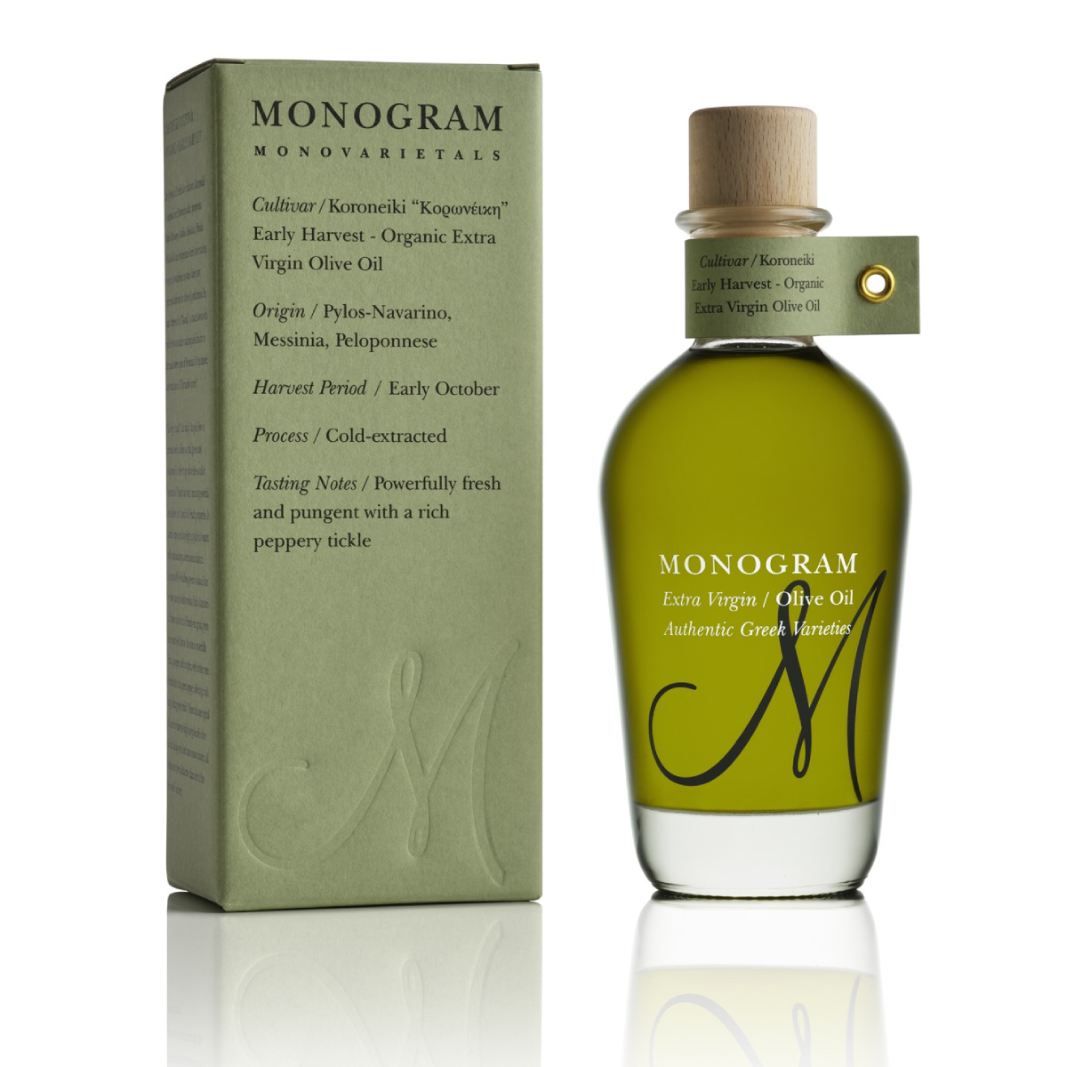 Huile d'olive extra vierge Koronéiki récolte précoce Monogram 250 ml